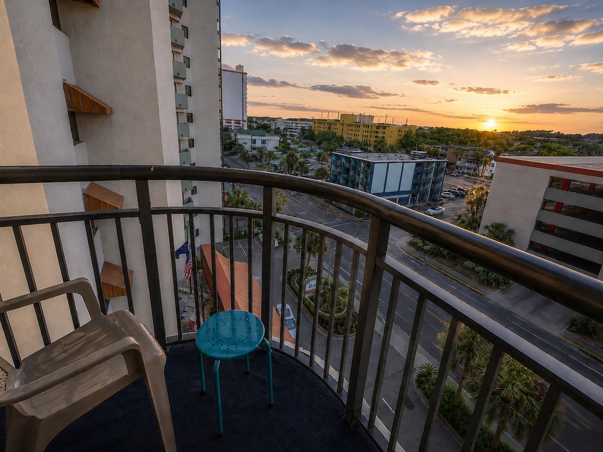 Oceanfront Balcony Sunset View